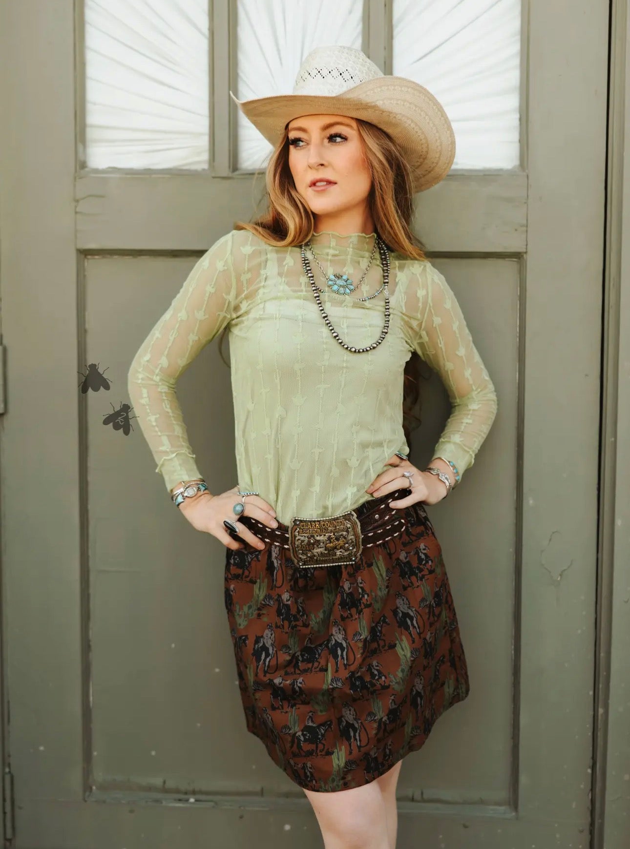 Lime Green Cowboy Mesh