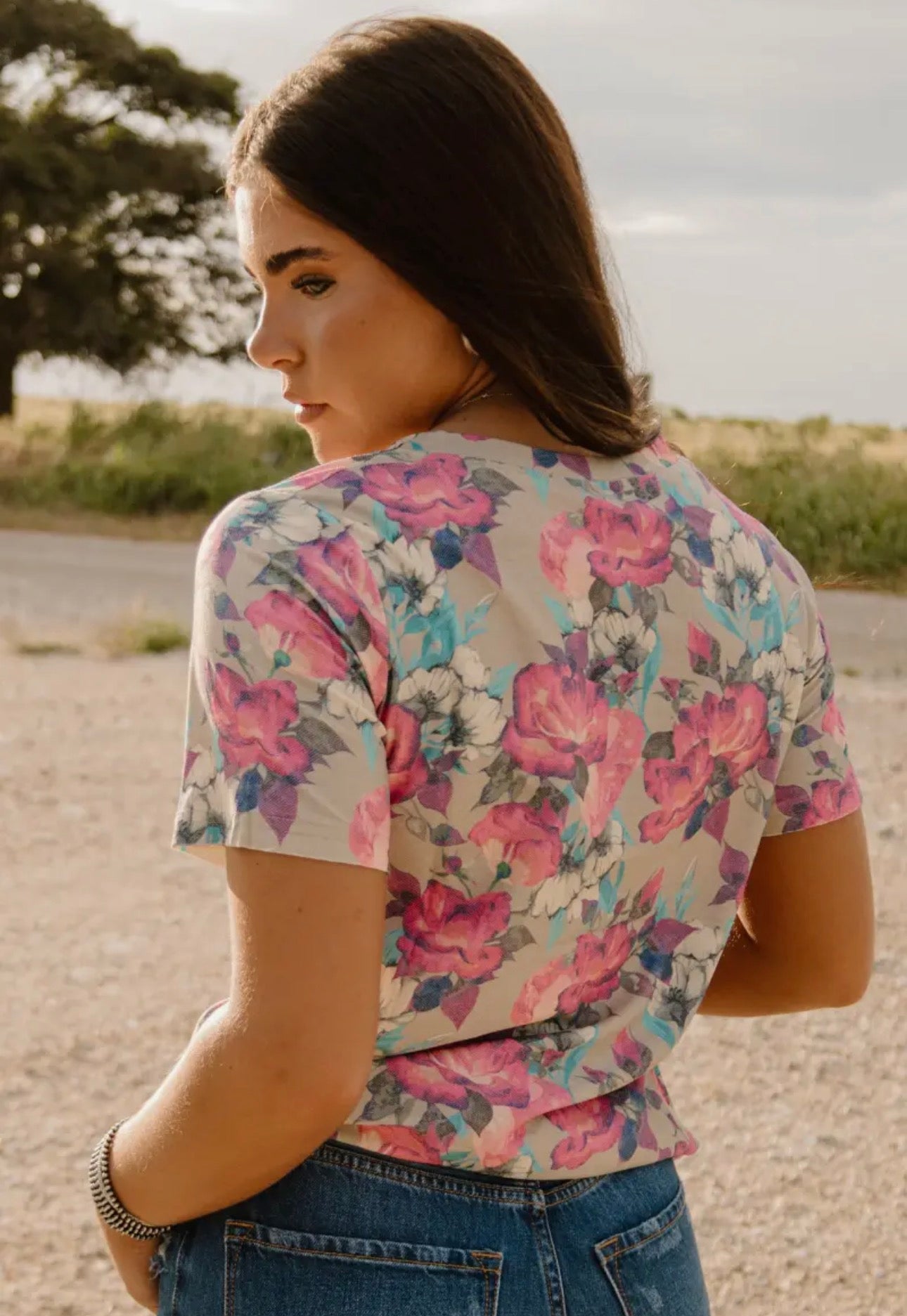 Floral V-Neck Tee