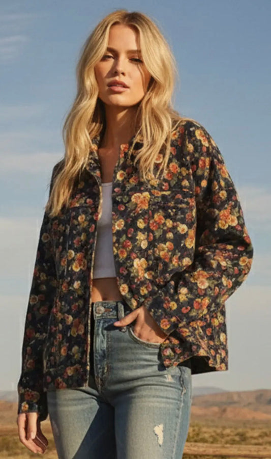 Floral Denim Jacket